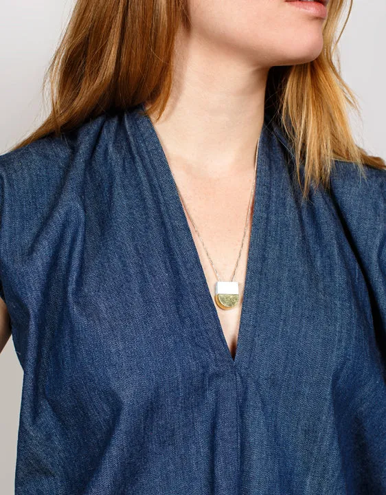 Hey Murphy Half Circle Blue Acrylic Necklace