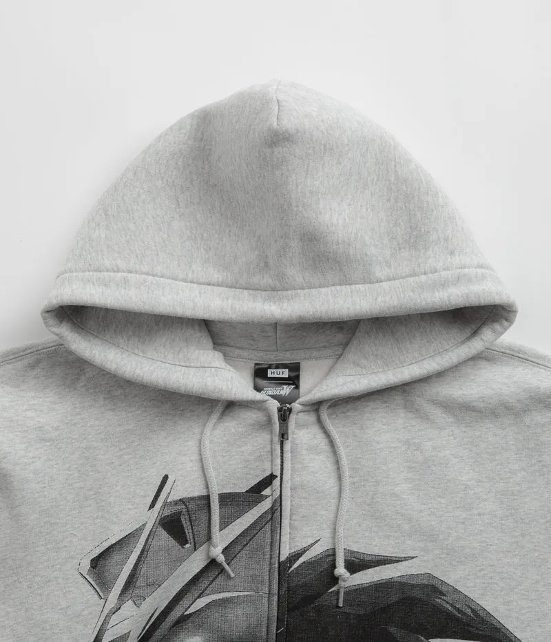 HUF Endless Waltz Split Zip Hoodie - Heather Grey