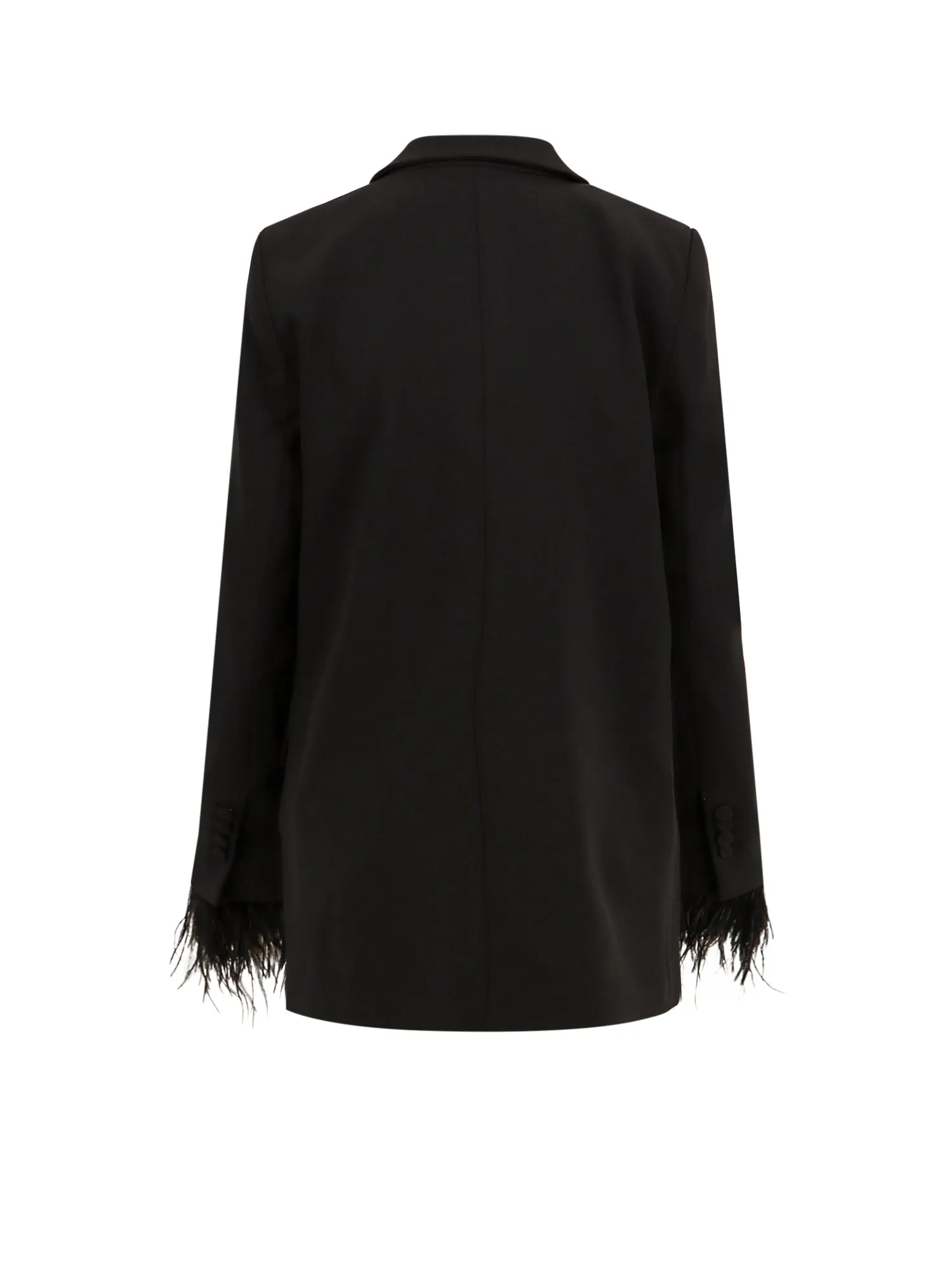 Jersey blazer with removable feathers detail