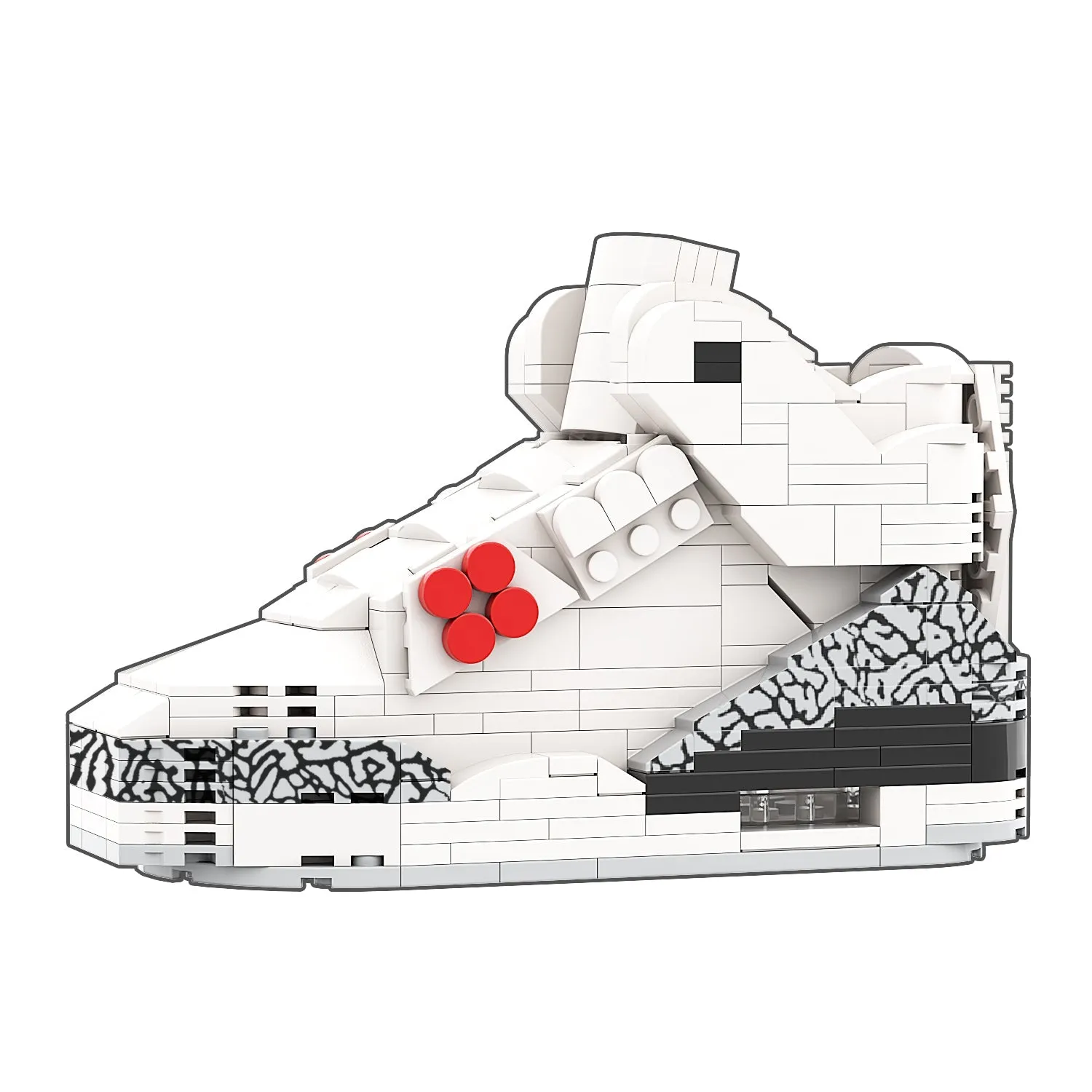 KICKSMINI AJ3 White Cement Sneaker Bricks