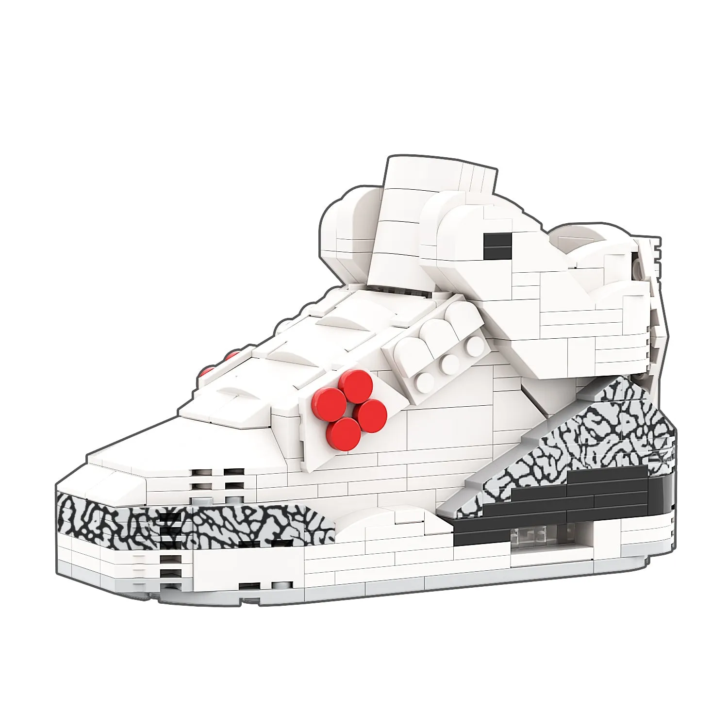 KICKSMINI AJ3 White Cement Sneaker Bricks