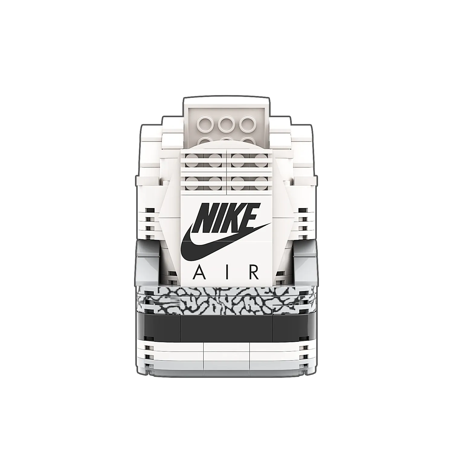 KICKSMINI AJ3 White Cement Sneaker Bricks