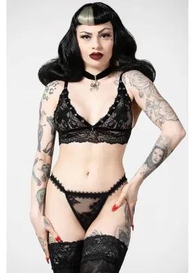 Killstar Be Veiled Lace Panties Black