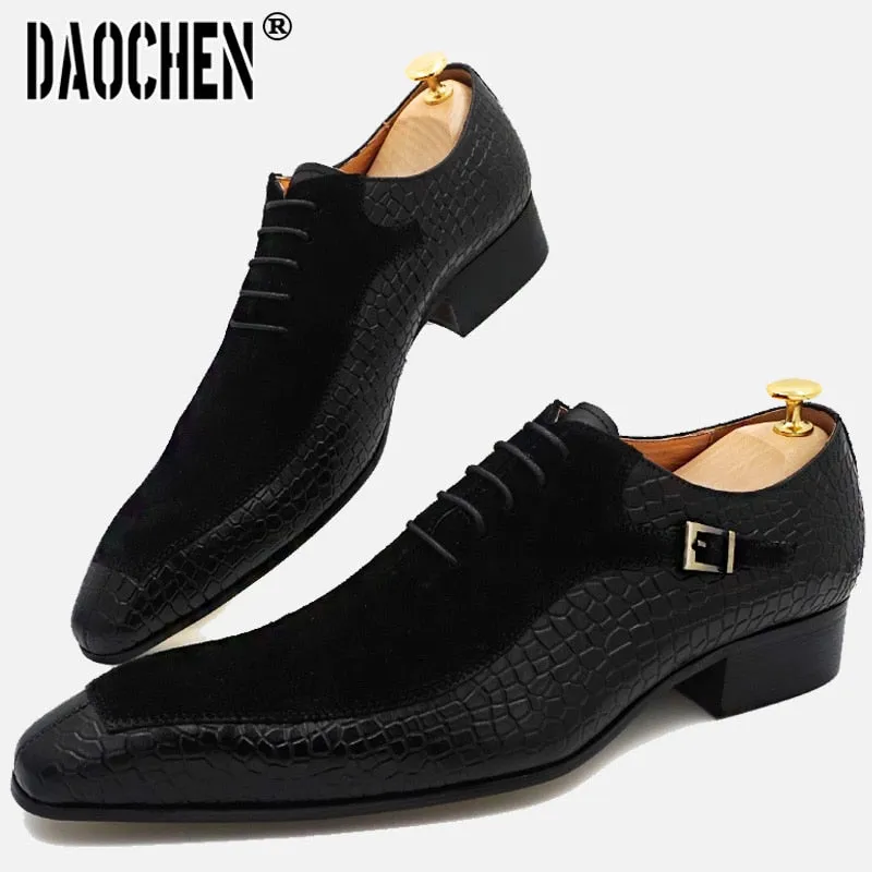 Lace up Split Toe Coffee Black Men Leather Shoes