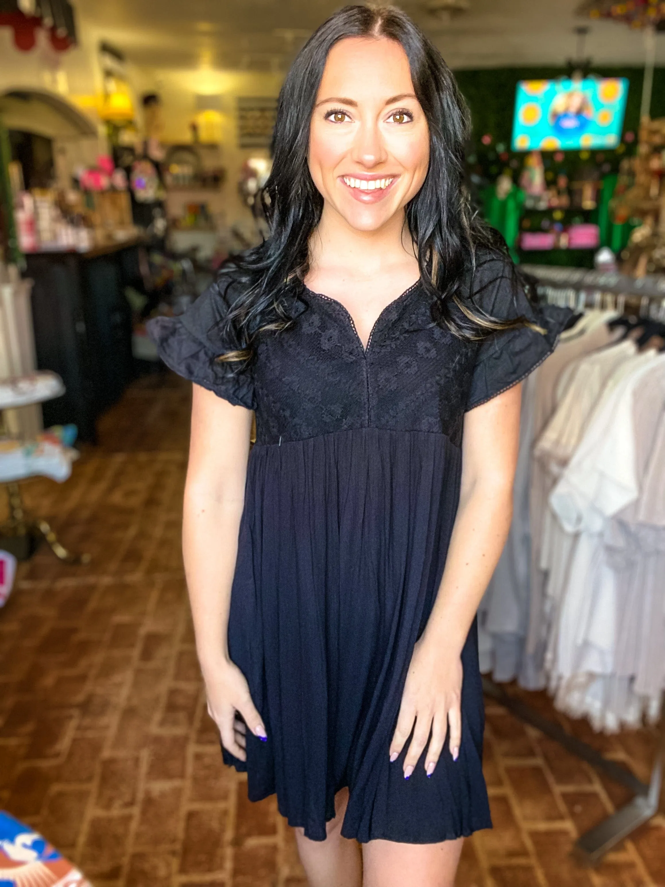 Laci Black Gauze Dress