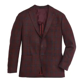 Lanificio Di Pray Earth Red Country Blue Plaid Sport Coat