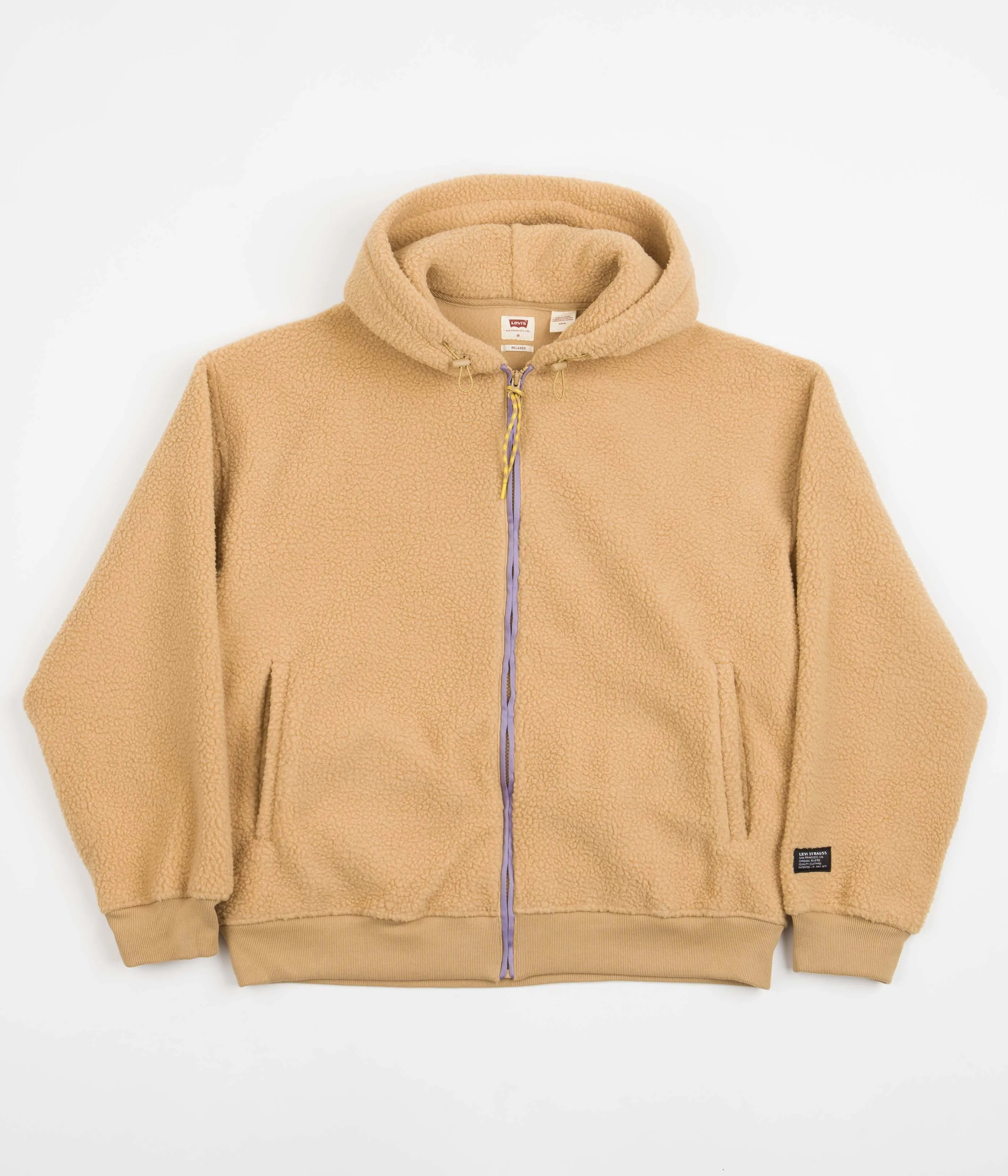 Levi's Red Tab Sherpa Full Zip Hoodie - Iced Coffee