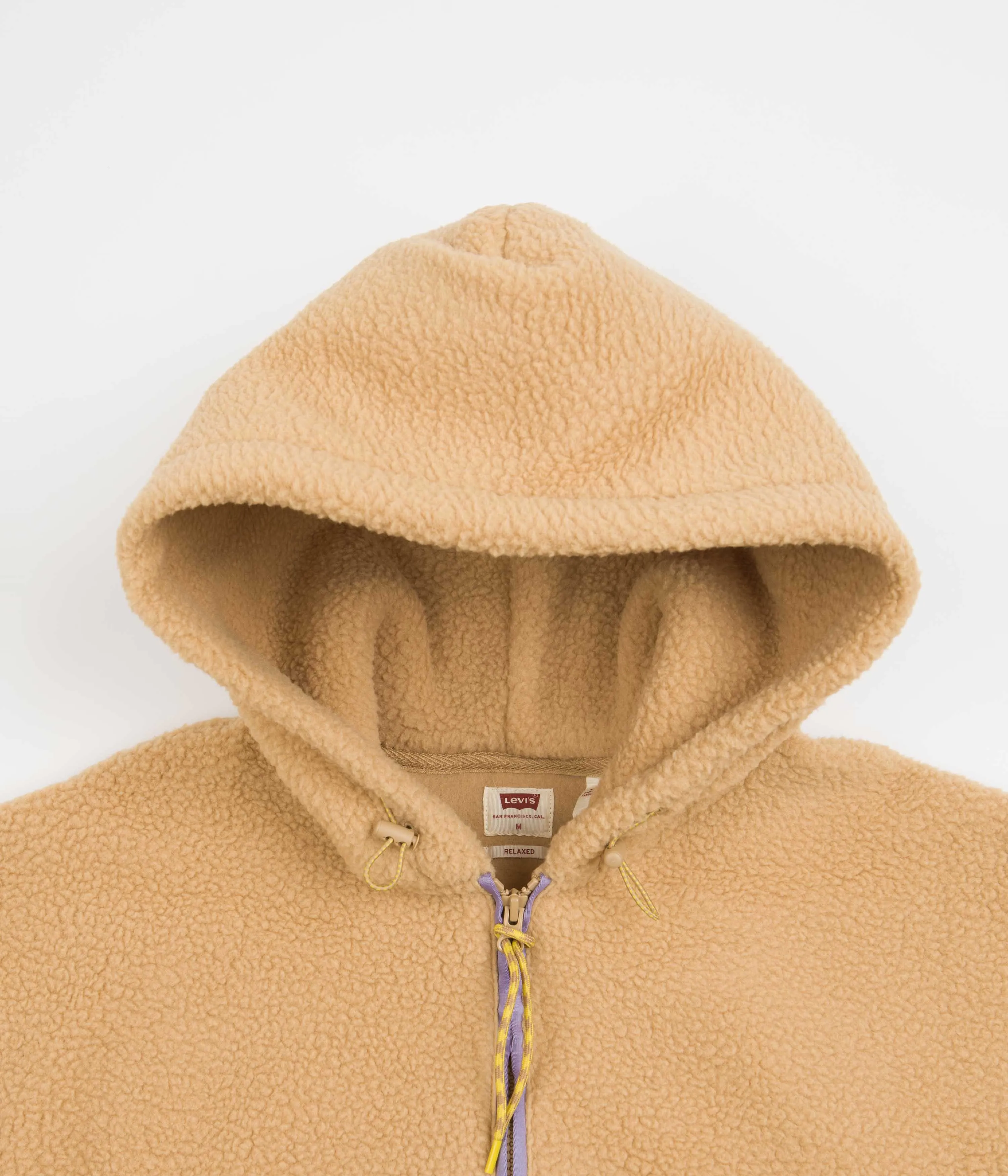 Levi's Red Tab Sherpa Full Zip Hoodie - Iced Coffee