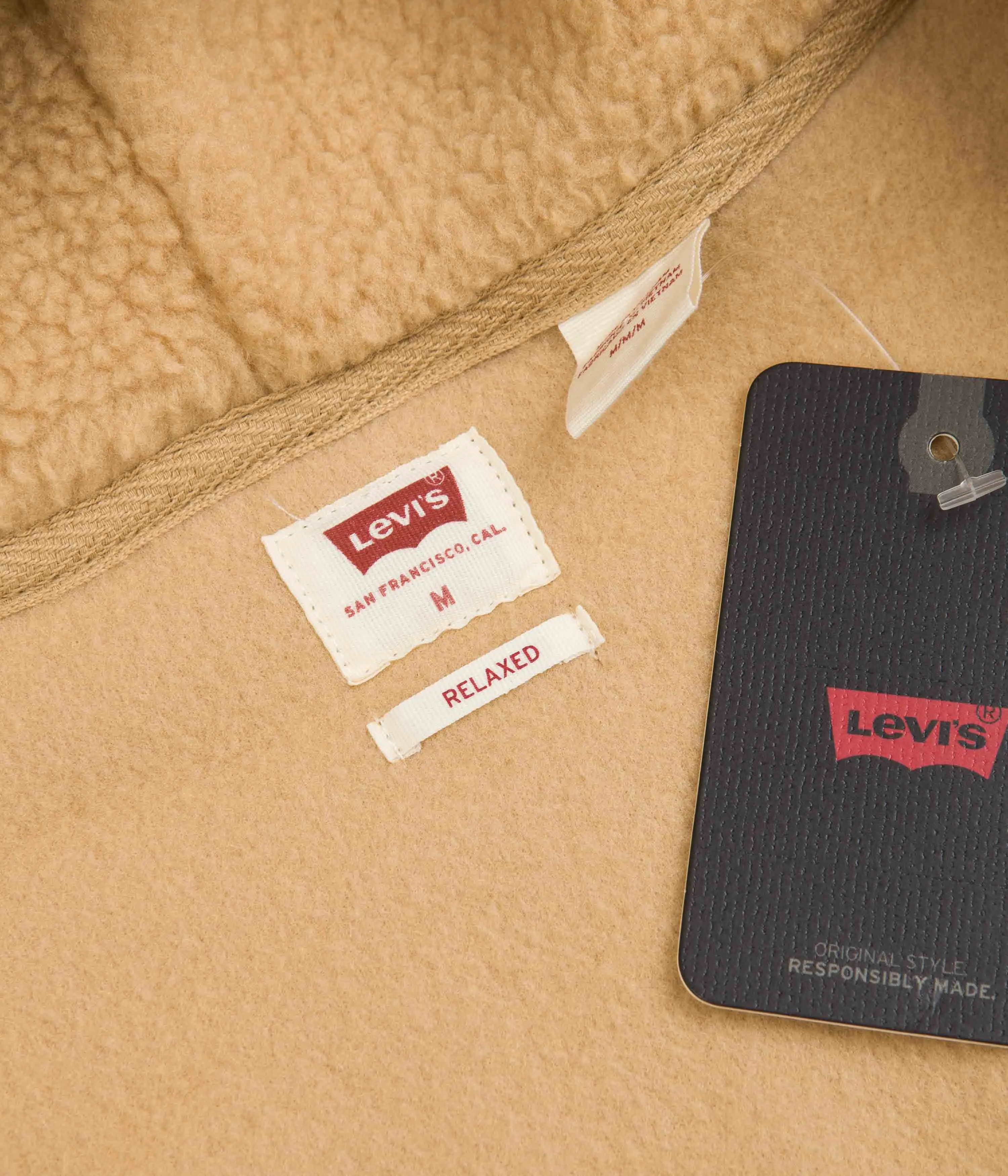 Levi's Red Tab Sherpa Full Zip Hoodie - Iced Coffee