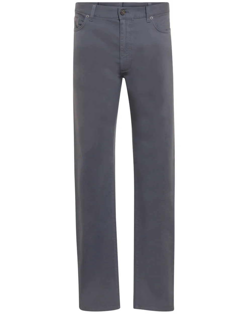 Light Grey Cotton Blend Stretch Gabardine Pant