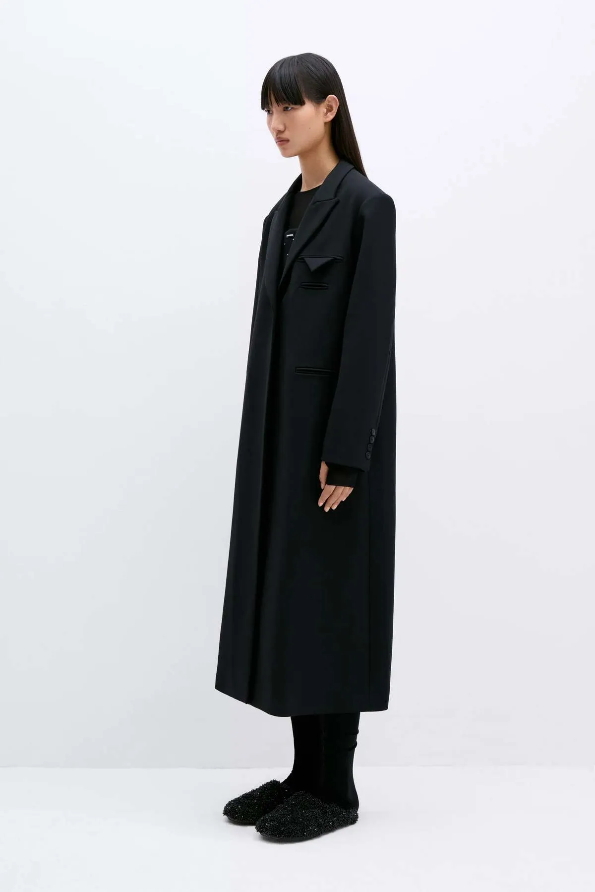 Light Wool Coat - Black