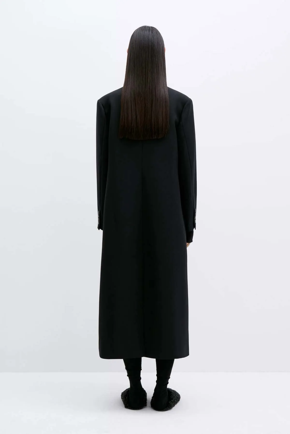 Light Wool Coat - Black