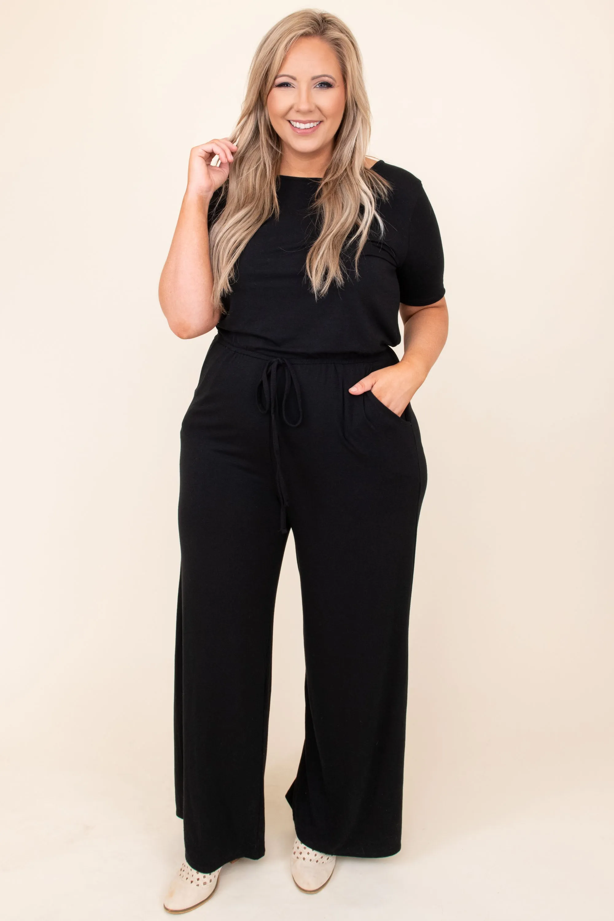 Louder Than Words Jumpsuit, Black