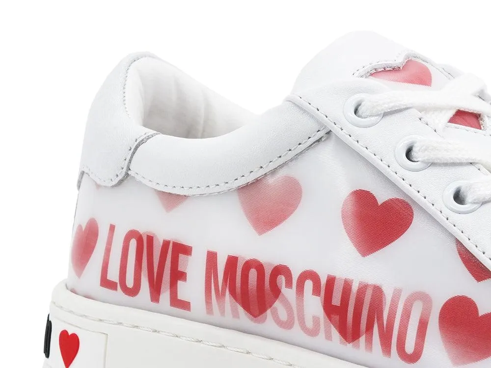 LOVE MOSCHINO Sneaker Cuore Bianco Ologram JA15023G1BIA510A