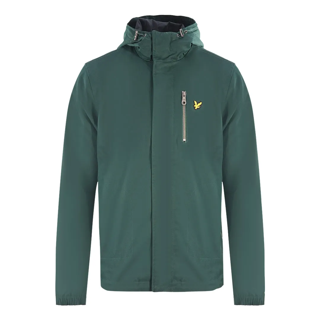 Lyle & Scott Hooded Curved Hem Green Jacket