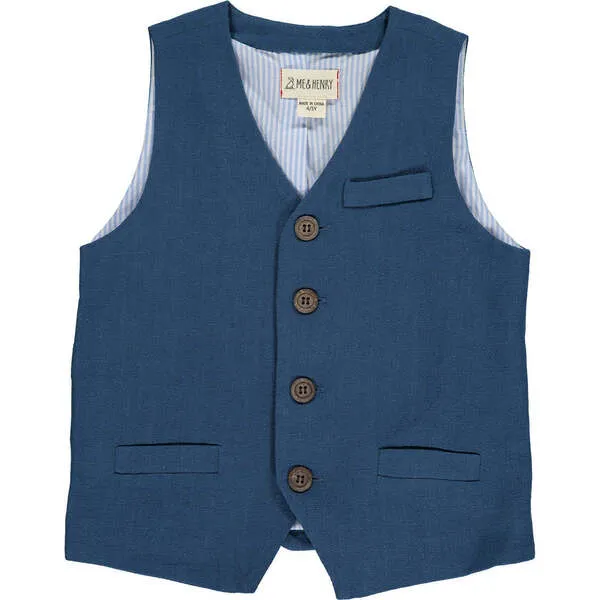 Me & Henry Harold Woven Vest, Blue