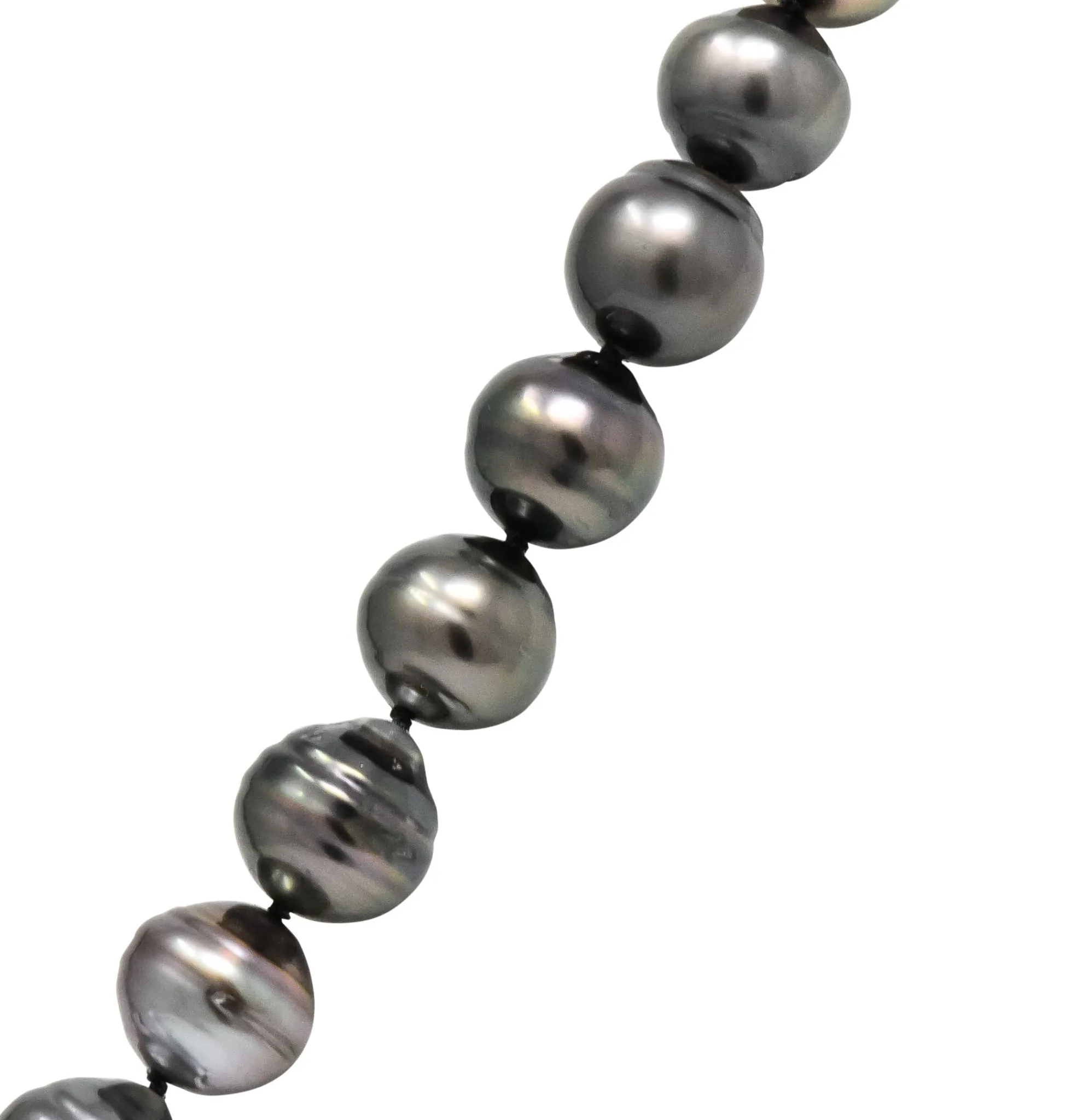 Mikimoto Contemporary Black Tahitian South Sea Pearl 18 Karat Gold Necklace