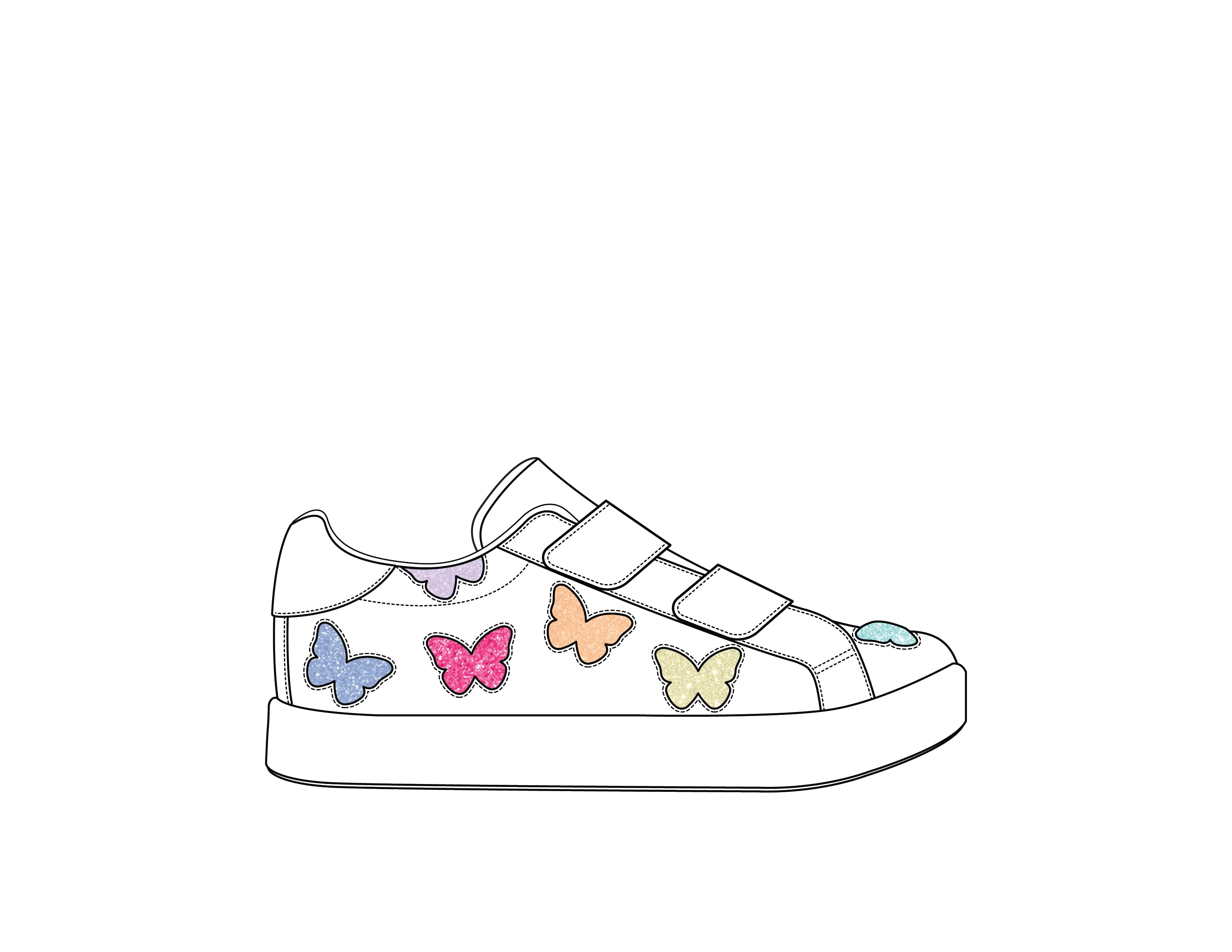 Multi Butterfly Velcro Sneaker