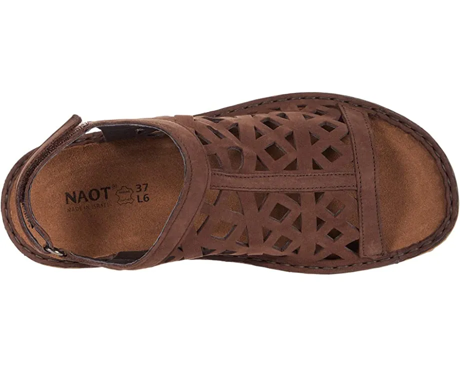 Naot Womens Amadora Slingback Sandal- Coffee Bean Nubuck