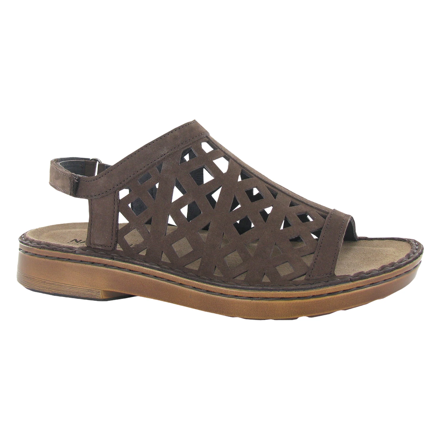 Naot Womens Amadora Slingback Sandal- Coffee Bean Nubuck