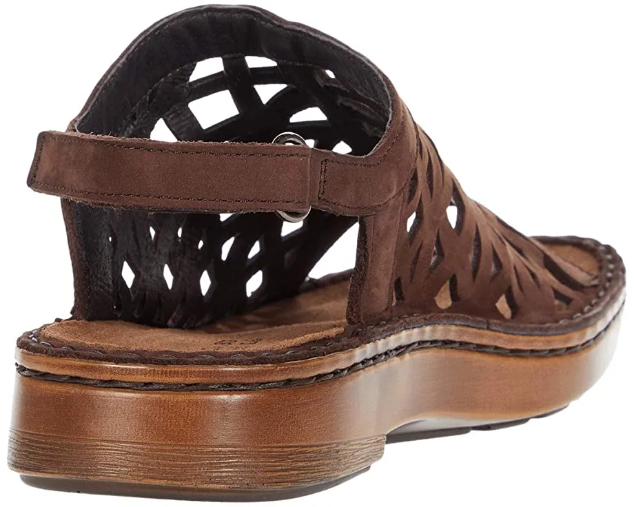 Naot Womens Amadora Slingback Sandal- Coffee Bean Nubuck