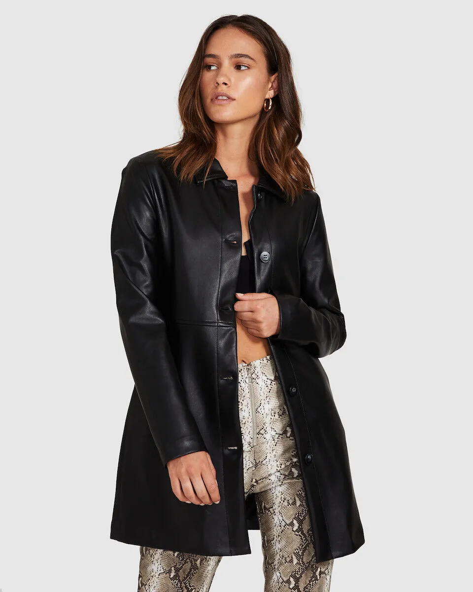 Neon Hart Liberty Leather Look Panelled Coat