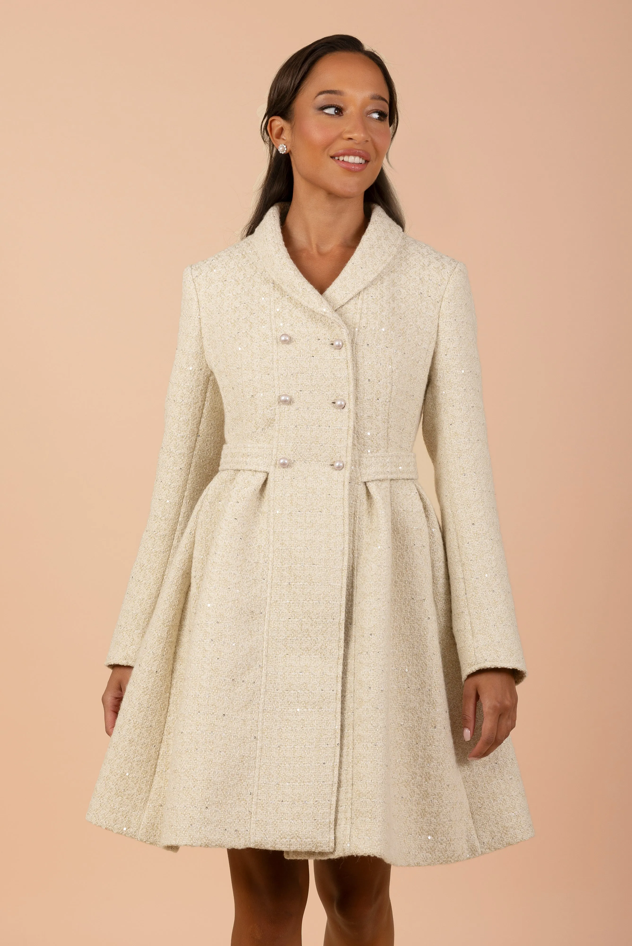 NEW 'Kennedy' Wool Tweed Dress Coat in Oro