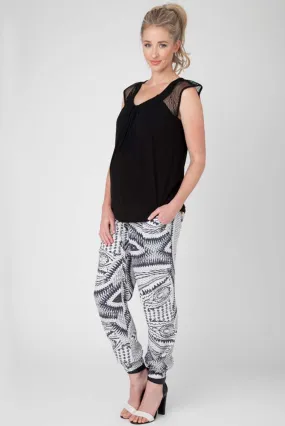 *New* Ripe Maternity Essos Print Fluid Drawstring Maternity Pants (Size Large)