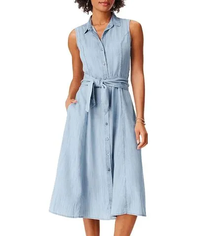 NIC+ZOE Drapey Denim Shirt Dress