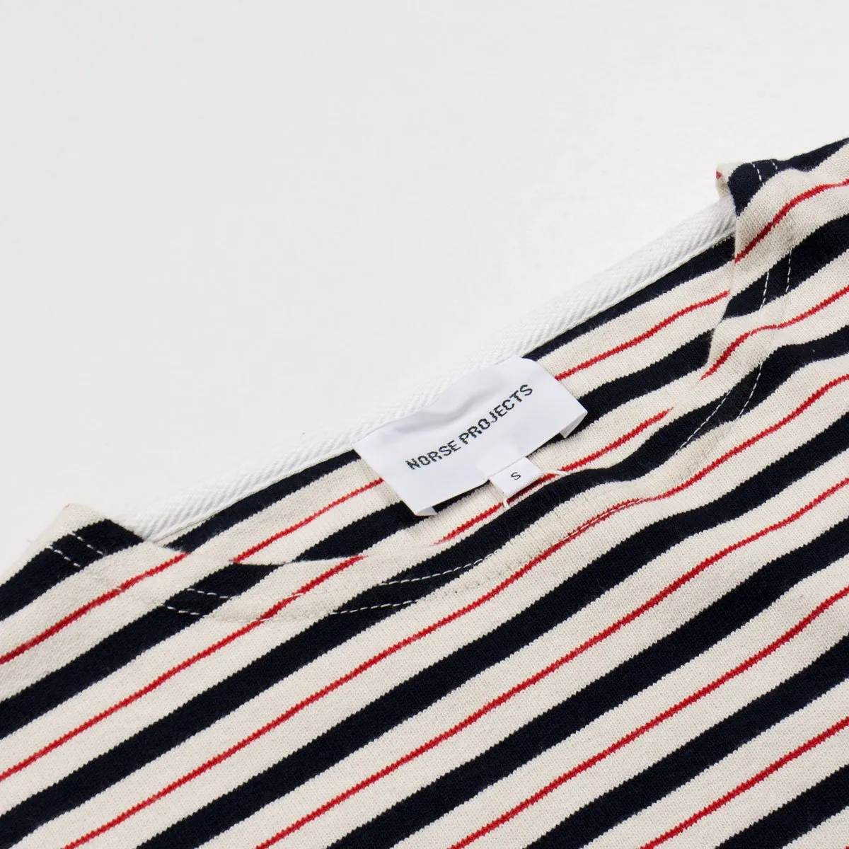 Norse Projects - Godtfred Compact T-shirt - Multi Stripe Askja Red