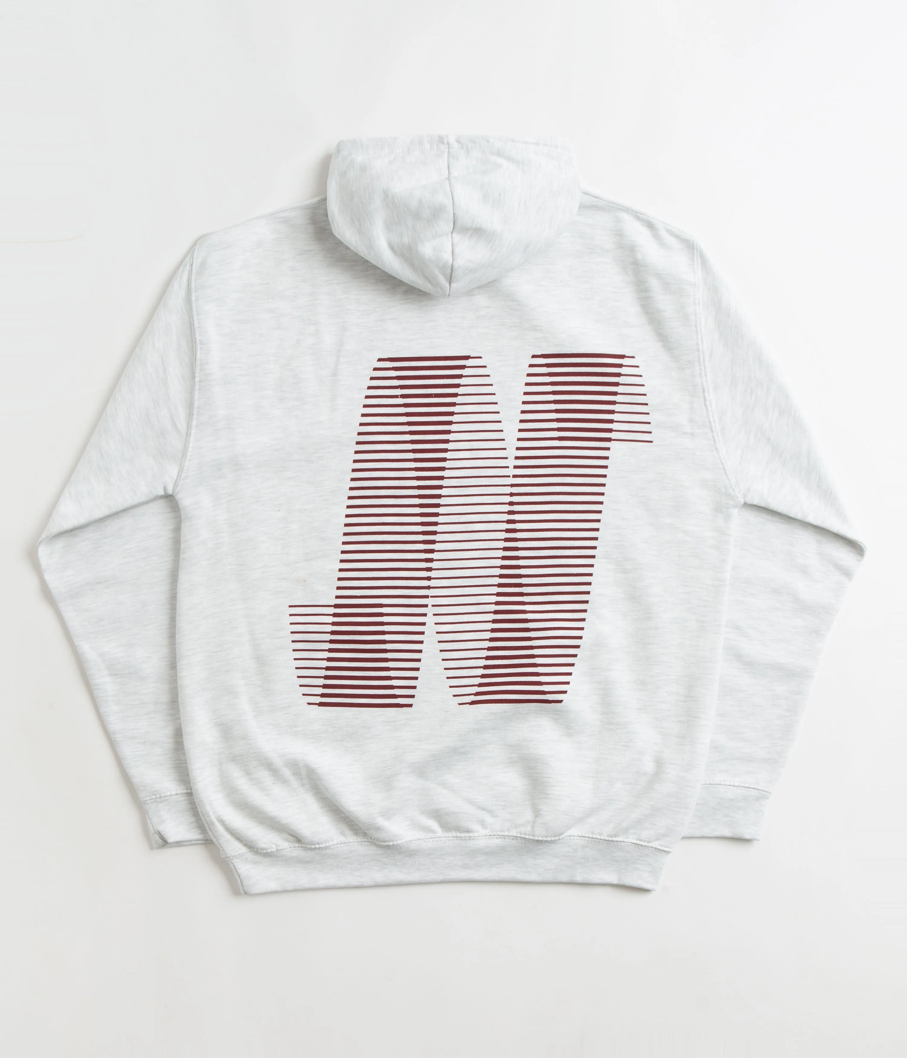 North N Logo Hoodie - Ash / Crimson