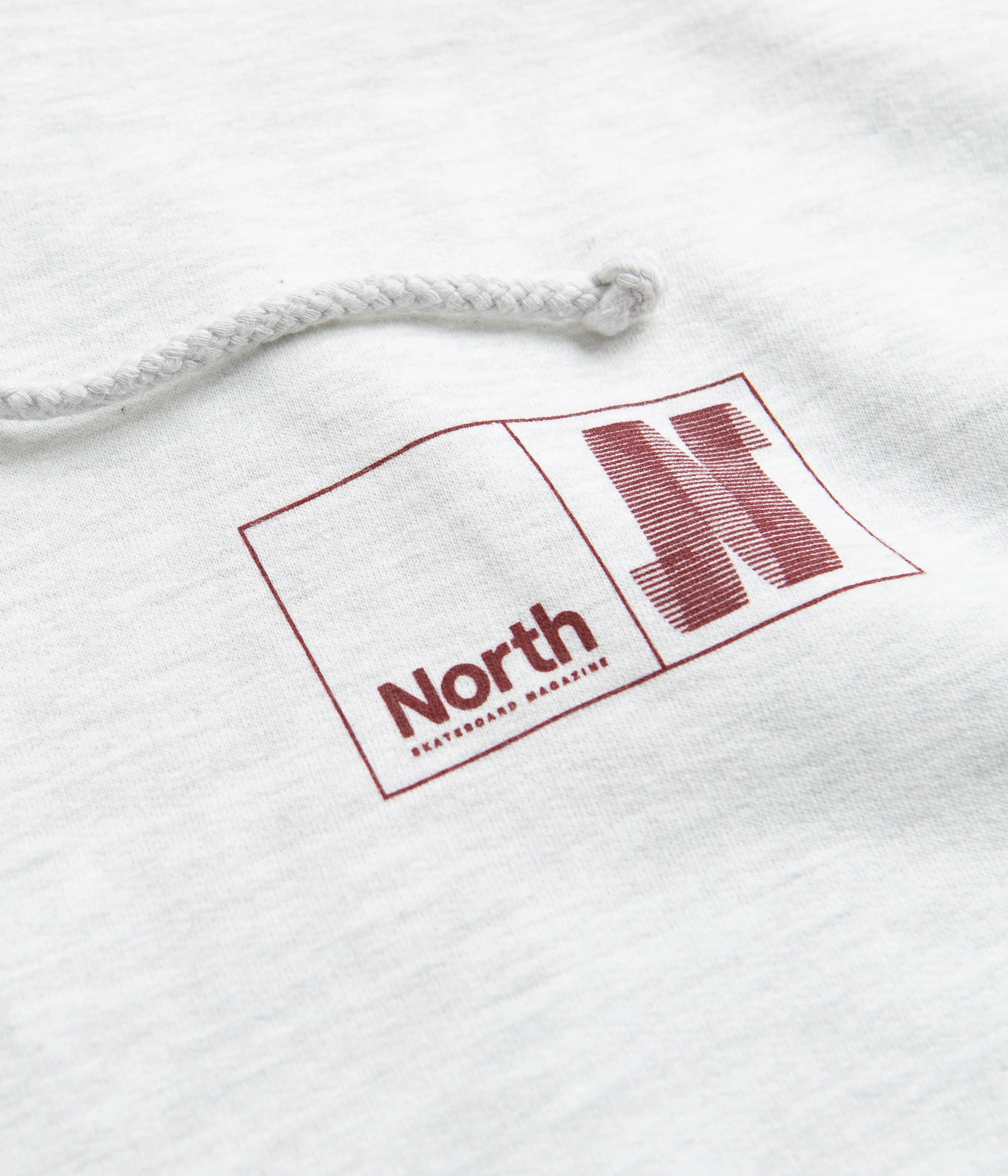 North N Logo Hoodie - Ash / Crimson