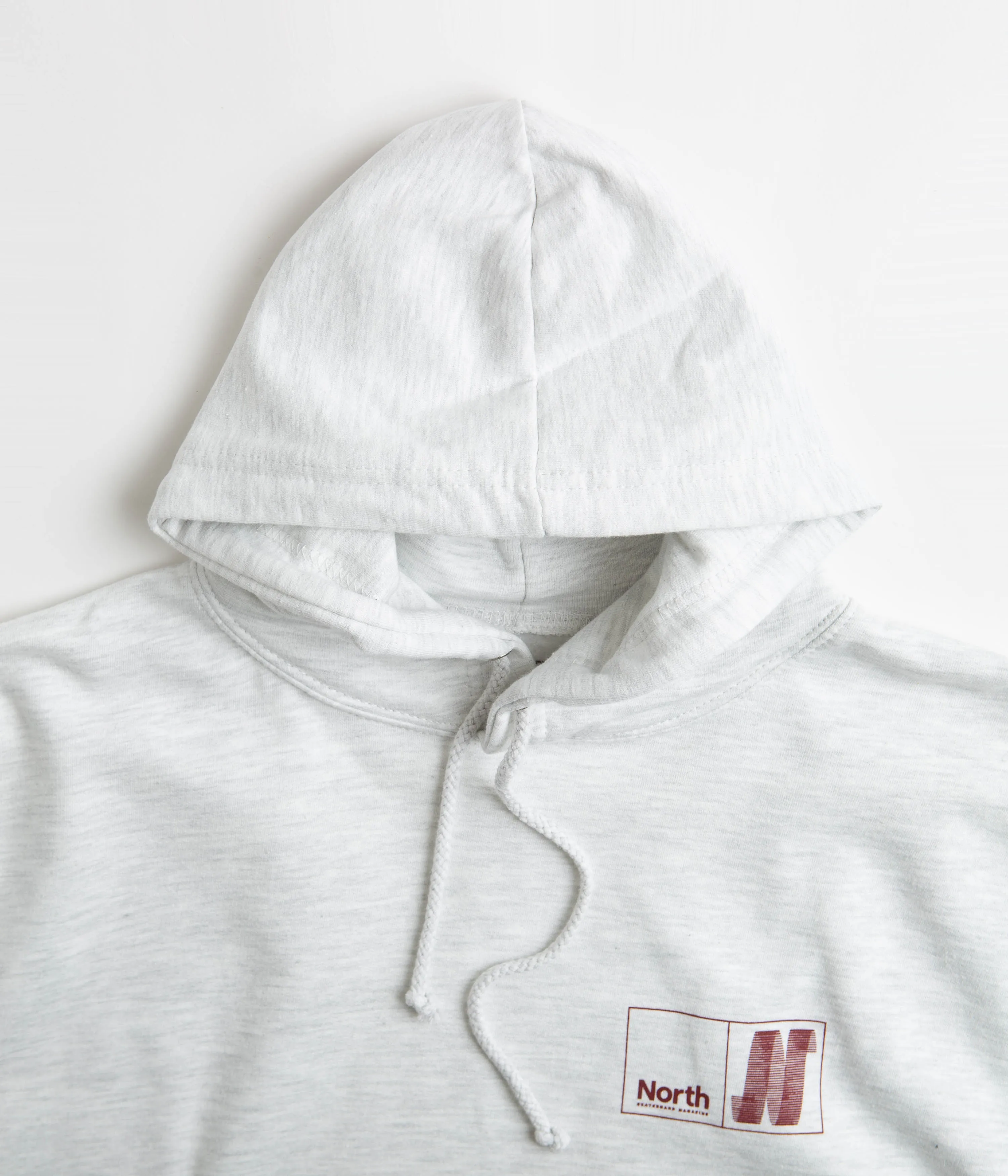 North N Logo Hoodie - Ash / Crimson