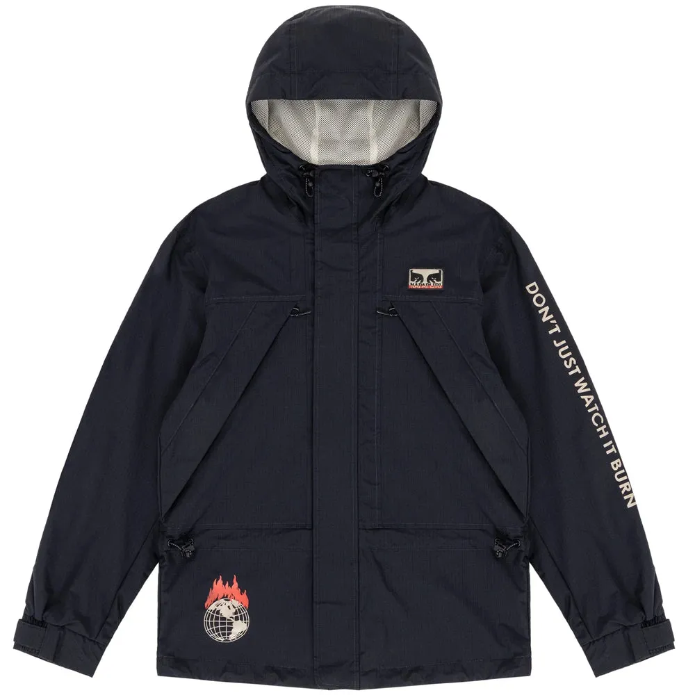 OBEY X NAPAPIJRI DONT JUST WATCH IT BURN JACKET // BLACK