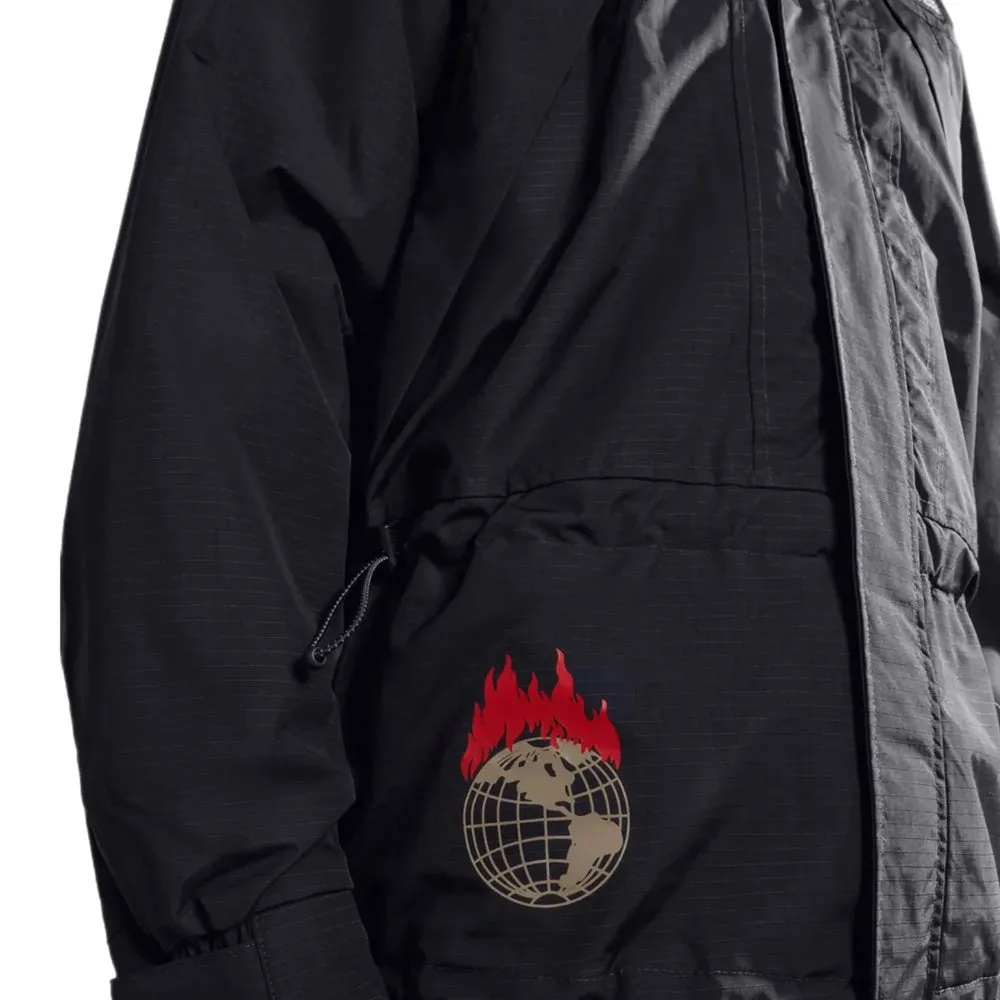 OBEY X NAPAPIJRI DONT JUST WATCH IT BURN JACKET // BLACK