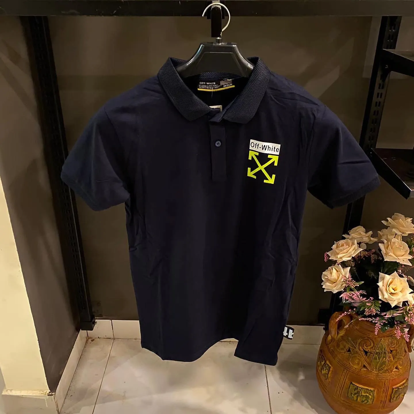 OFF WHITE BLUE POLO GREEN X - The Nucleus Clothing