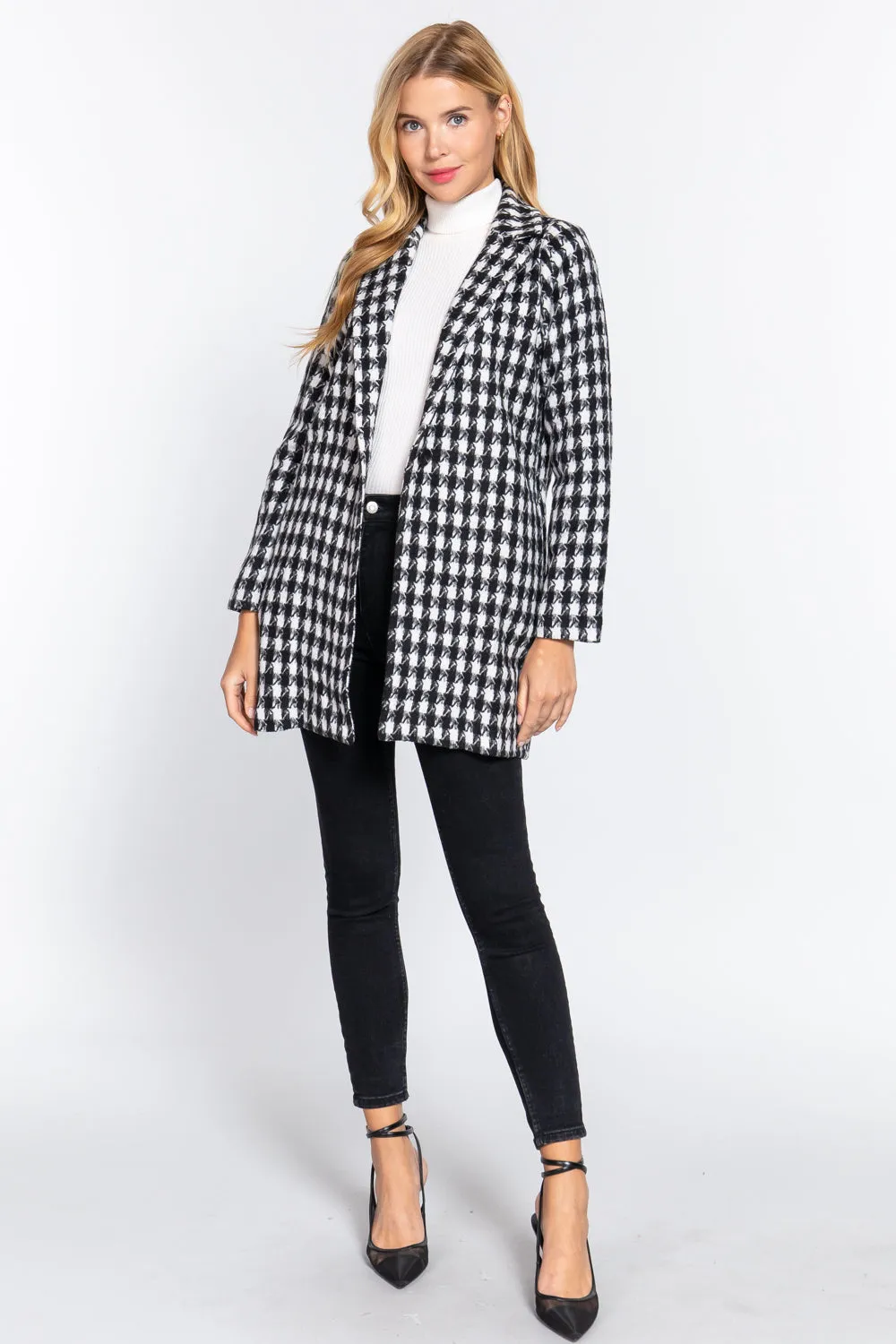 One Button Jacquard Jacket