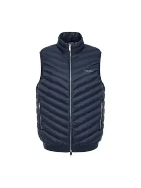 Overseas Station Season Big Chance 8 18 Men s Logo Banding Duck Down Padding Vest Navy 271874