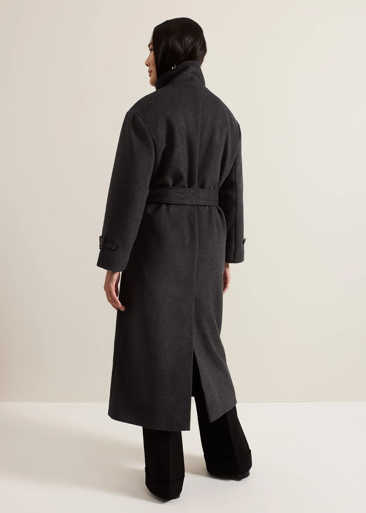 Paloma Funnel Neck Wool Smart Coat