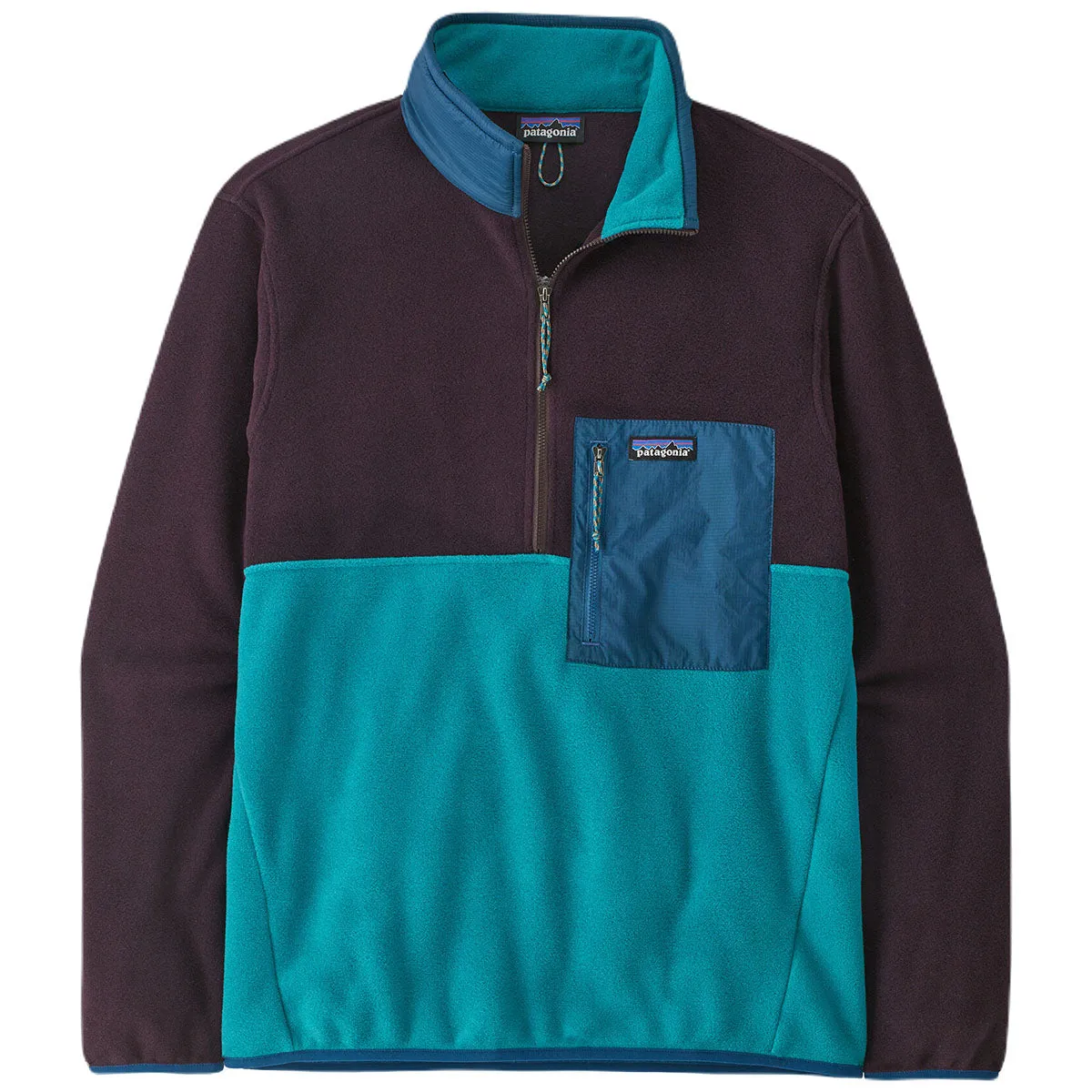 Patagonia Men's Belay Blue Microdini 1/2-Zip Fleece Pullover