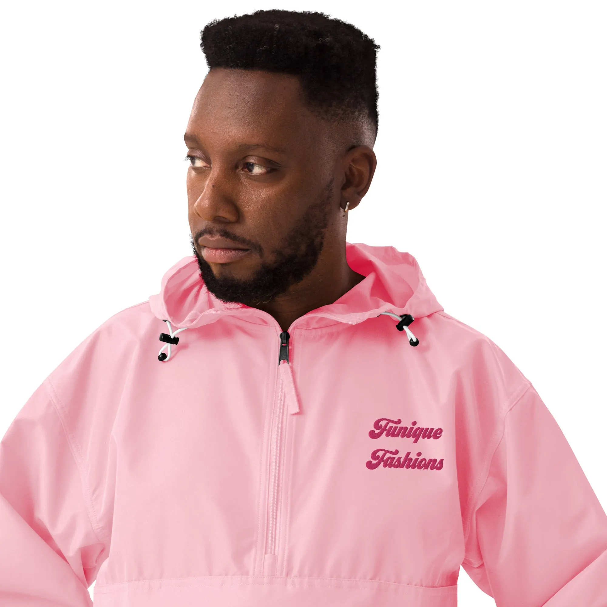 Pink-Candy Embroidered Champion Packable Jacket