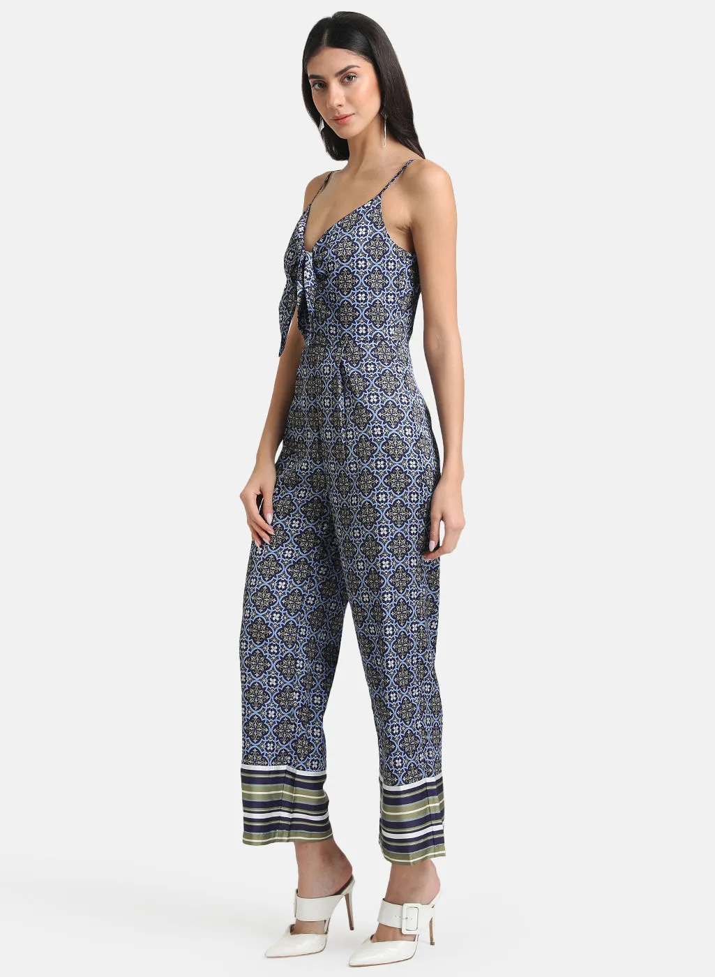 Printed Jumpsuit With Tie-Knot