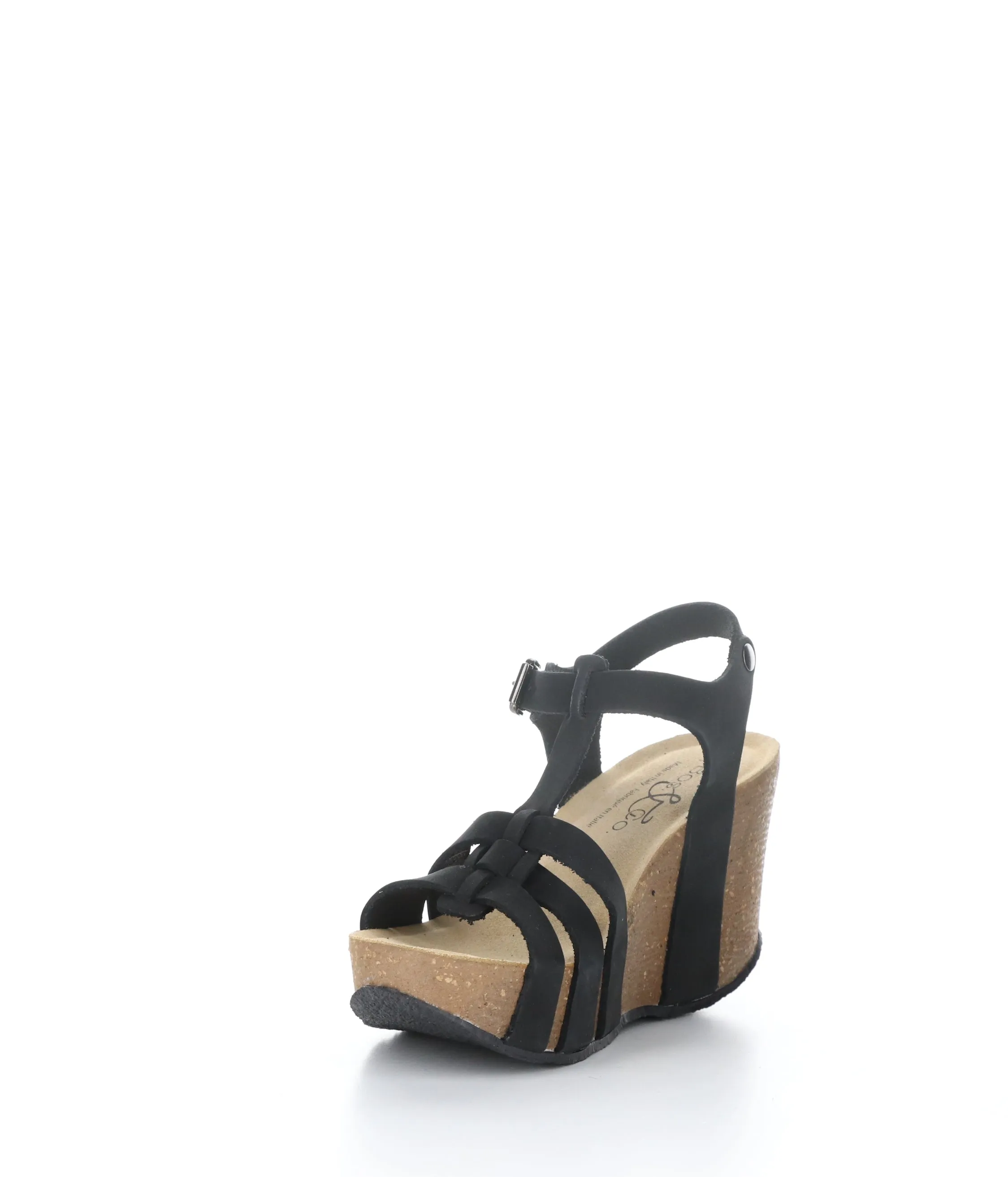 REVERE BLACK Wedge Sandals