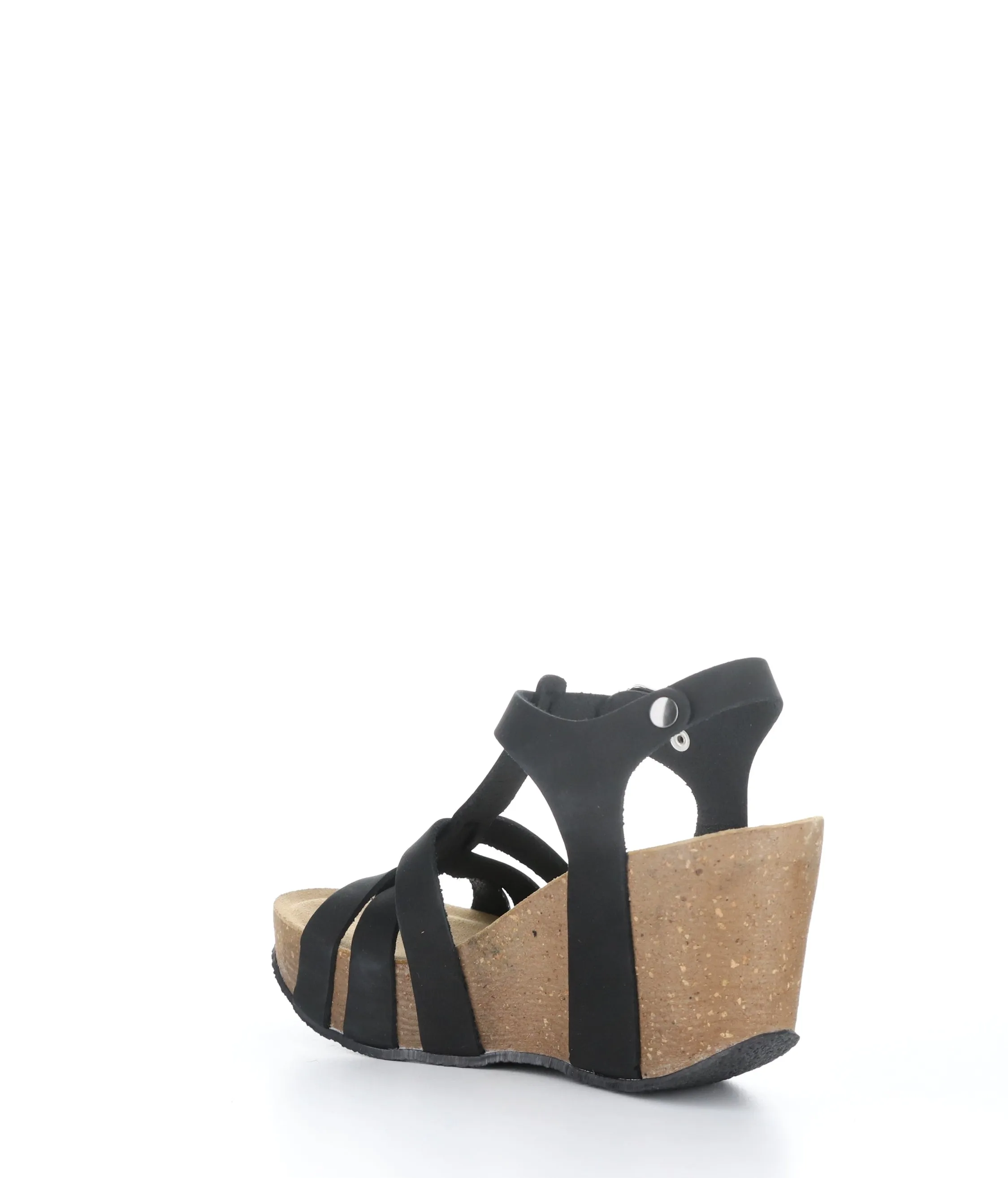 REVERE BLACK Wedge Sandals