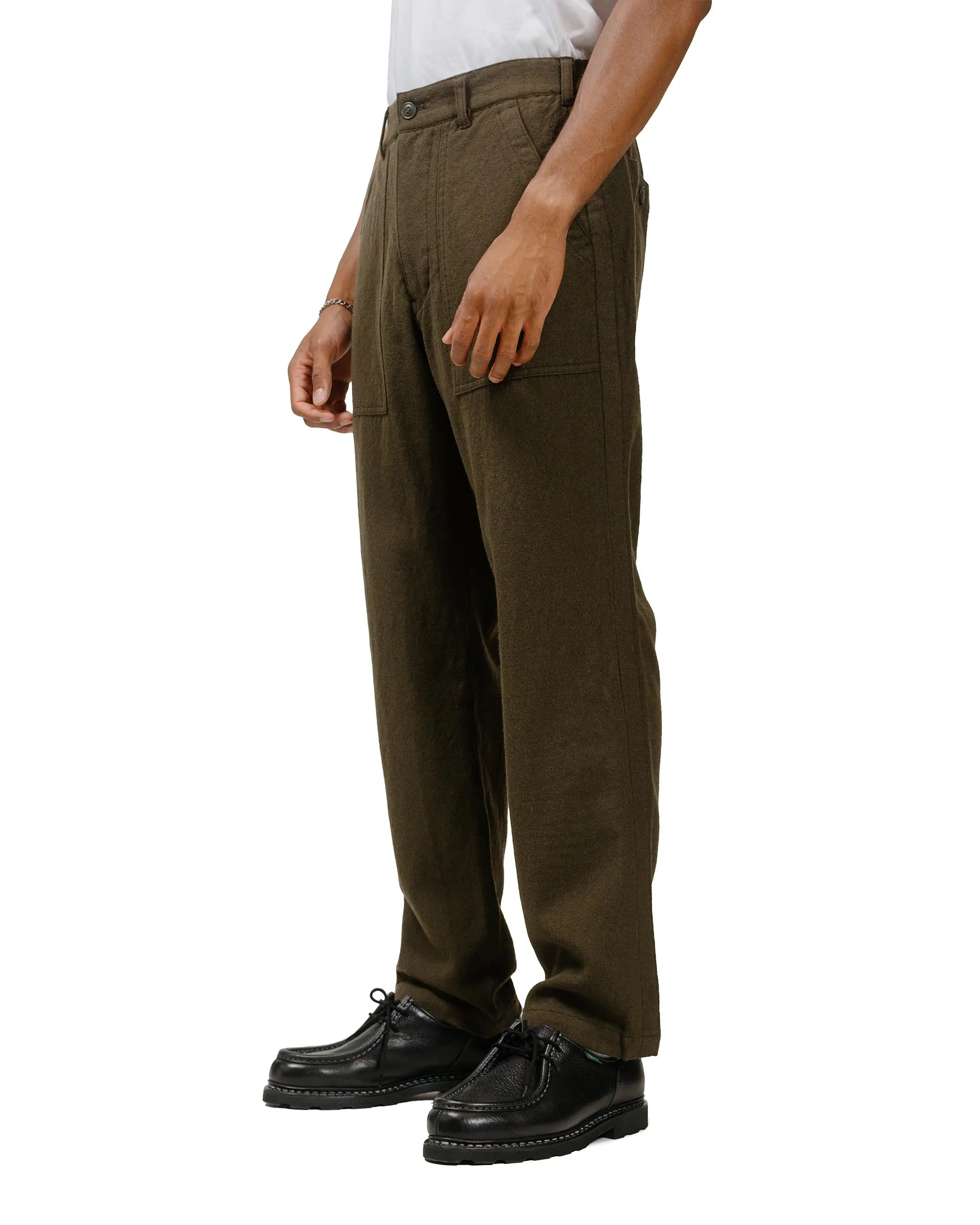 Sage de Cret Wool Serge Tumbler Pegtop Baker Pants Olive