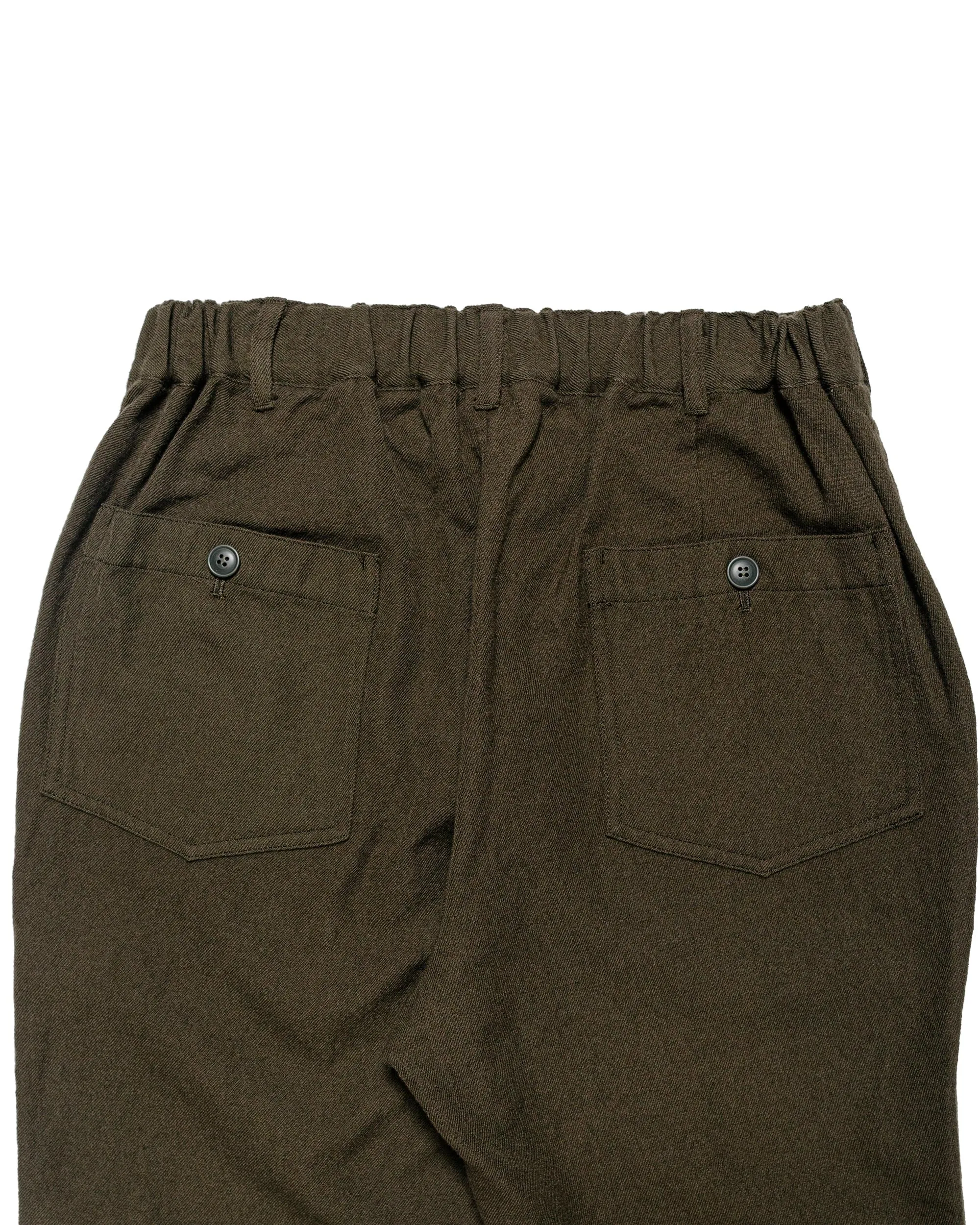 Sage de Cret Wool Serge Tumbler Pegtop Baker Pants Olive