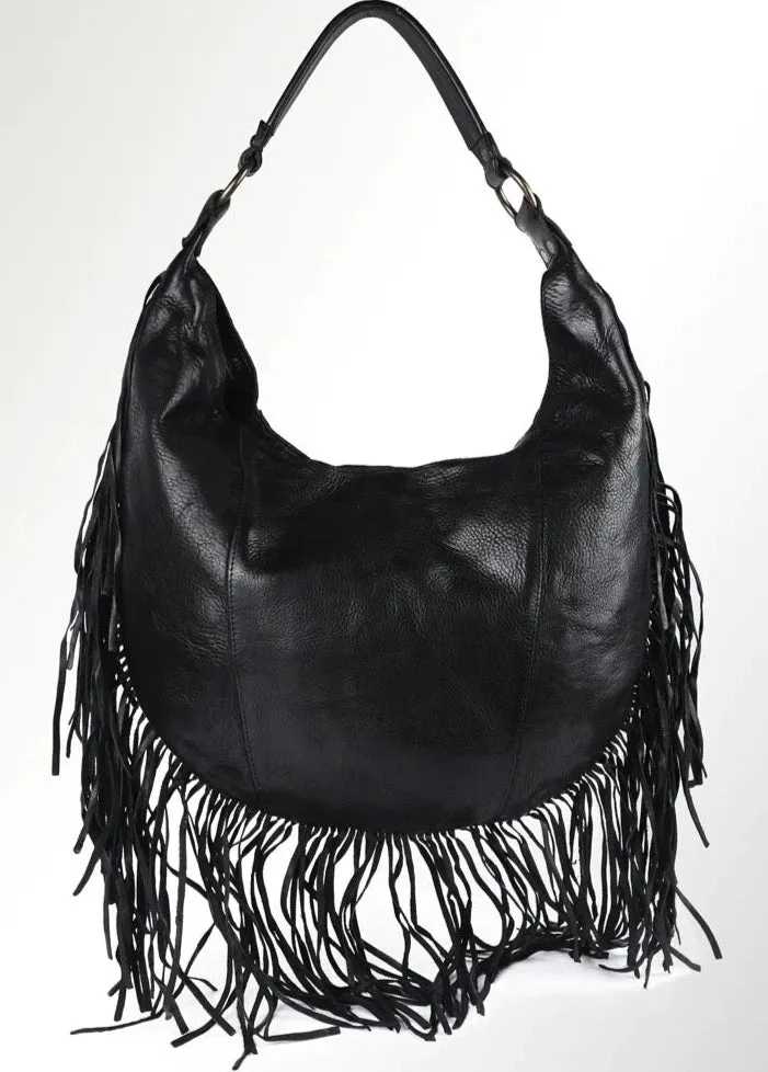 Sale - She's a Scarlette Fringe Smooth Leather Bag