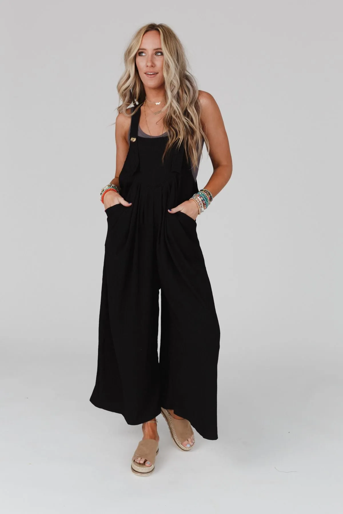 Serenity Wide Leg Jumpsuit - Black