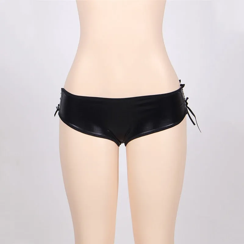 Sexy Low Waist Adjustable Crotchless Underwear Briefs for Women