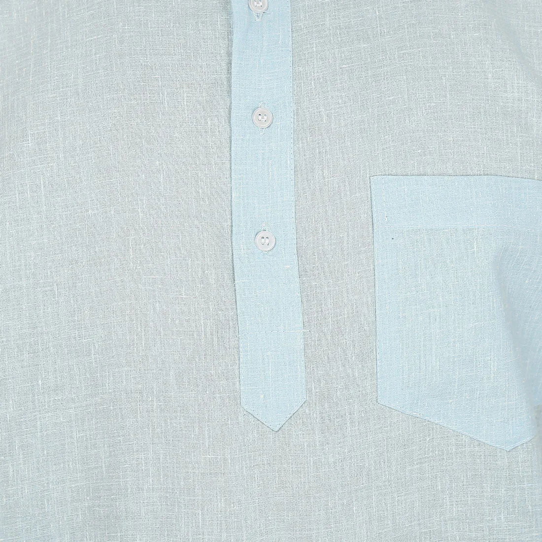 Short Sleeve Cotton Mens Kurta India Clothing (Sky Blue)